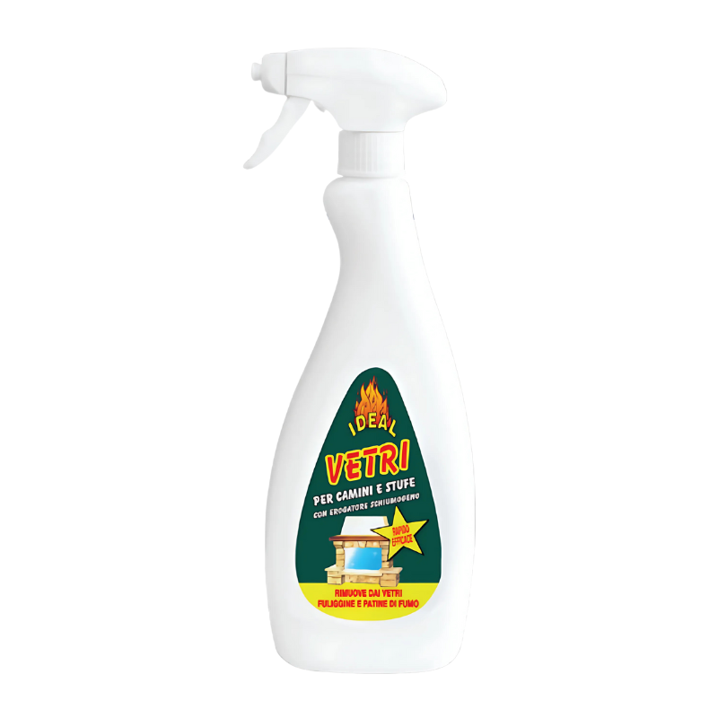 Fireplace and stove glass cleaner